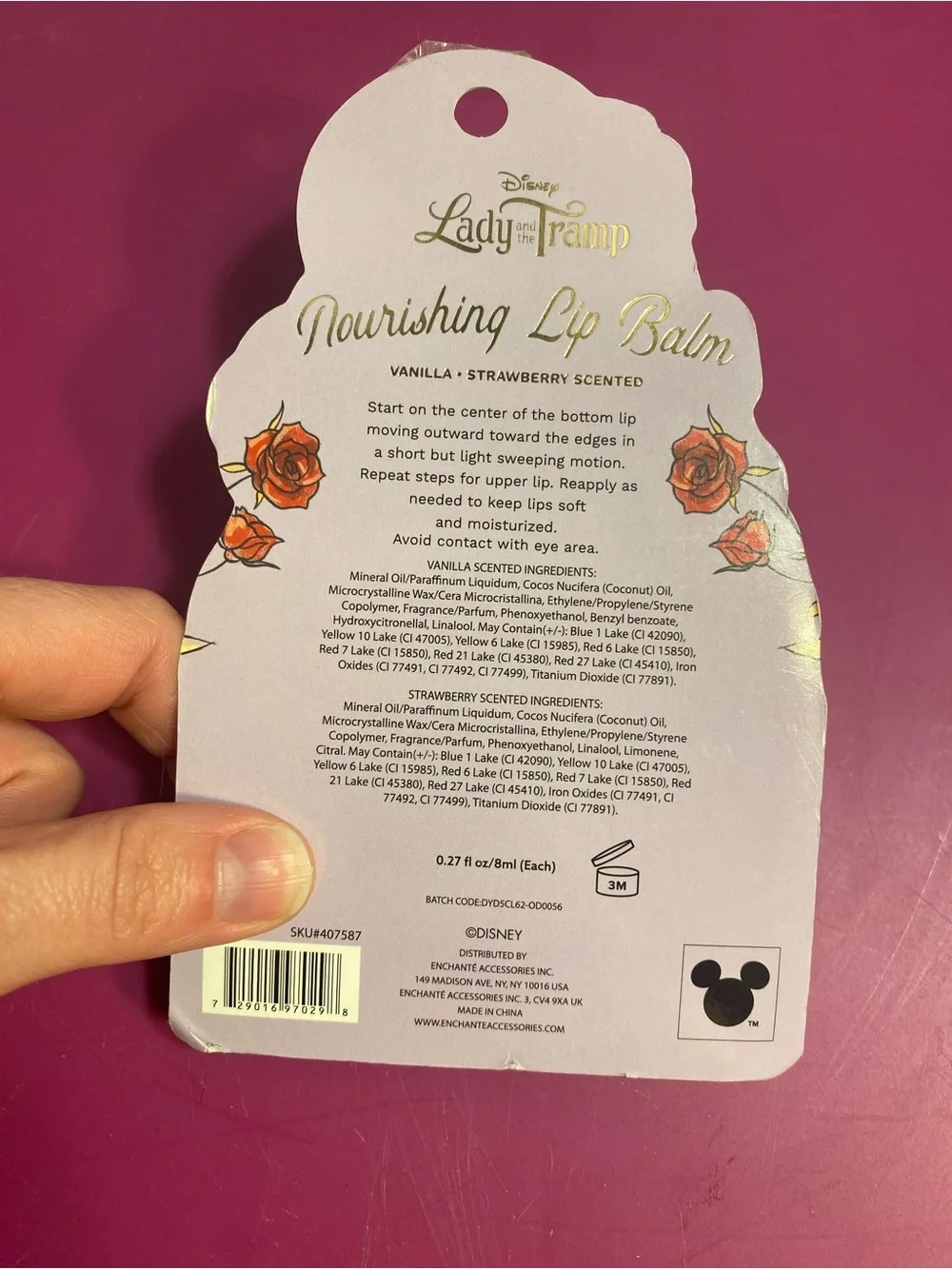 Disney Lady and the Tramp Spa Gift Set Plush Headband Lip Gloss & Balm NIB